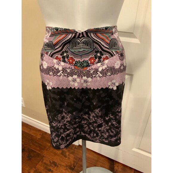 Tibi 100% Silk Multicolor Floral Print Mini Skirt, Size 6 - Picture 5 of 6